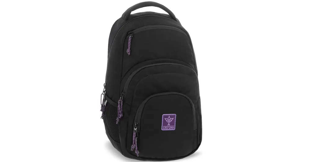 Alacsony ár Ars Una Girl’s Black-Violet Cordura iskolatáska hátizsák AU-2 32×46×22 cm