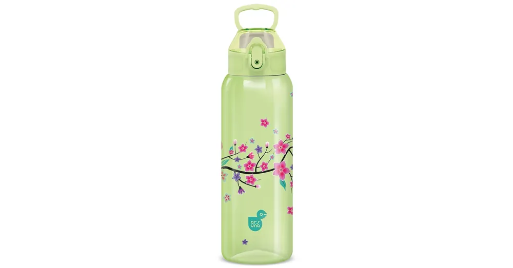 Gyors kiszállítás Ars Una 3D Beach Flowers zöld virágos BPA-mentes kulacs 700 ml
