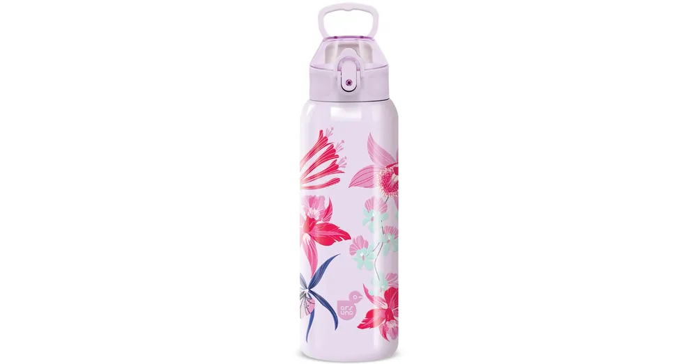 Kedvezmény Ars Una 3D Beach Flowers lila duplafalú fémkulacs 700ml