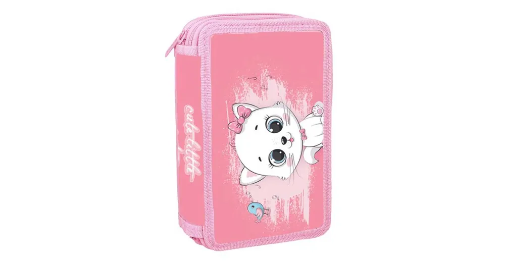 Akció Spirit Little Kitty cica mintás három szintes töltött tolltartó 28 db-os