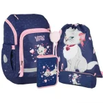 Bestseller Spirit Fehér cicás iskolatáska, hátizsák 4 db-os szett 32×19×44 cm