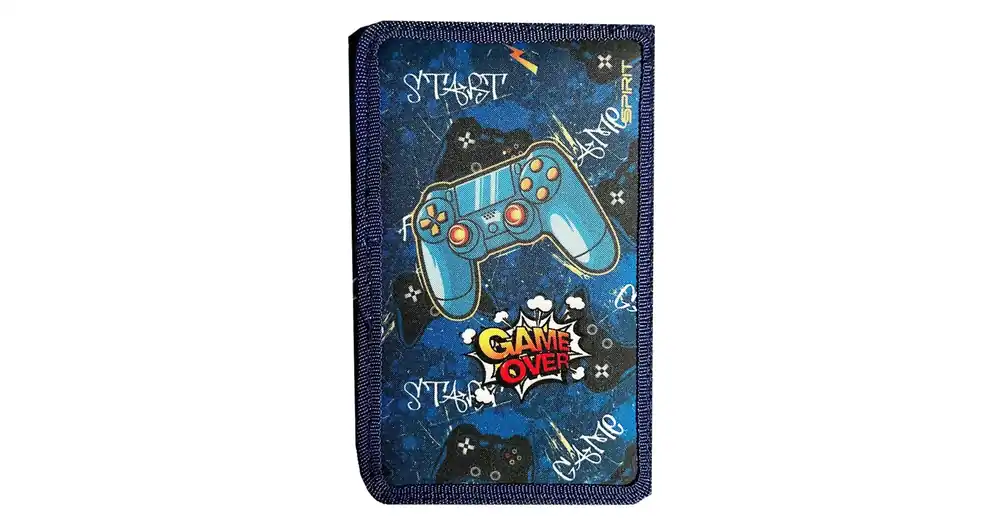 Árcsökkenés Spirit Game Over gamer mintás három szintes töltött tolltartó 28 db-os