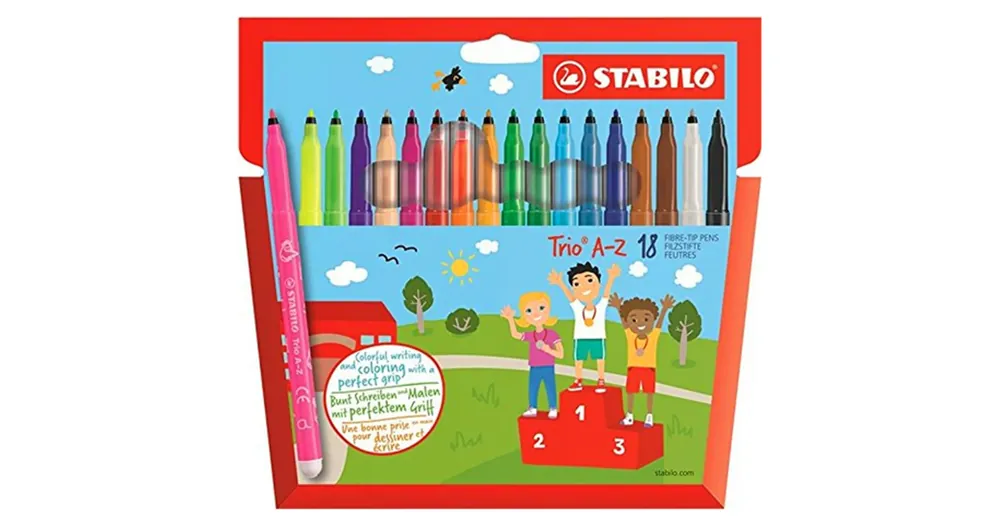 Biztonságos fizetés Stabilo Trio A-Z színes filctoll szett 18 db-os
