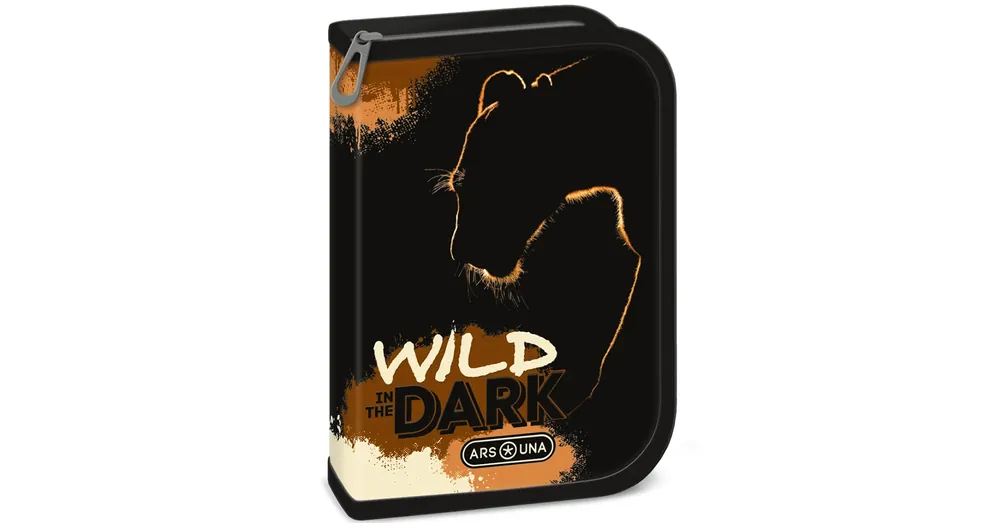 Ars Una Wild in the dark oroszlános kihajtható töltött tolltartó 12,8×19,3×3,6 cm Szuper akció