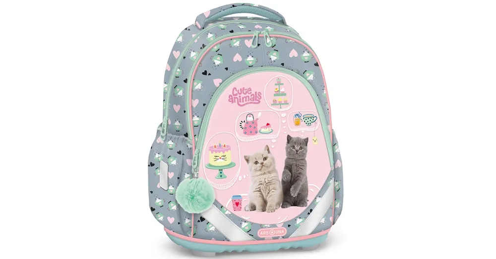 Ars Una Cute Animals tea party cicás anatómiai iskolatáska, hátizsák 33×43×22 cm Ne maradj le