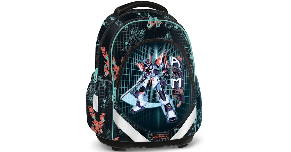 Ars Una A.R.M.S. robot mintás anatómiai iskolatáska, hátizsák 33×43×22 cm Népszerű