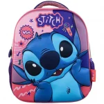 Alacsony ár Luna Must Team 3D Stitch mintás lekerekített ovis hátizsák 26×10×32 cm