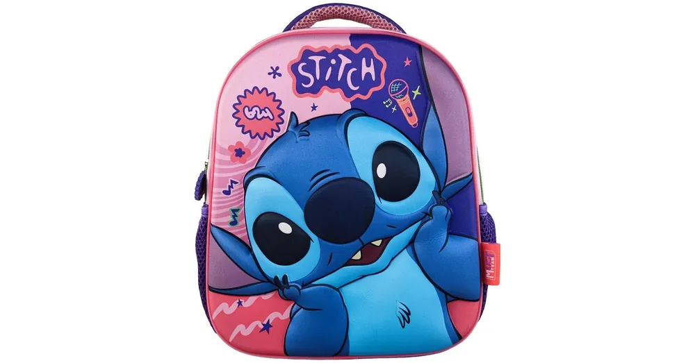 Alacsony ár Luna Must Team 3D Stitch mintás lekerekített ovis hátizsák 26×10×32 cm