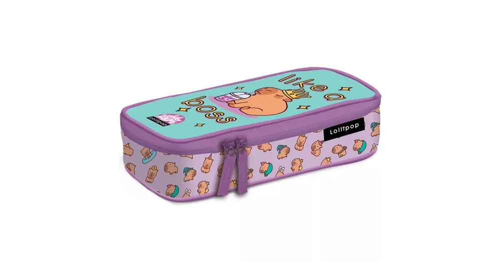 Olcsóbb ICO Lizzysuli Lollipop Capybara mintás ovális tolltartó 21,5×10,5×5,5 cm