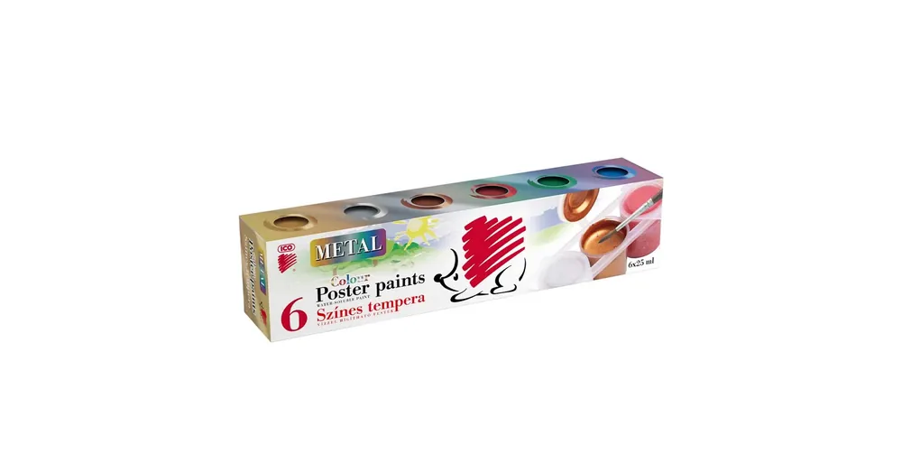 Prémium ICO Süni Tégelyes tempera metál színekben 6×25ml