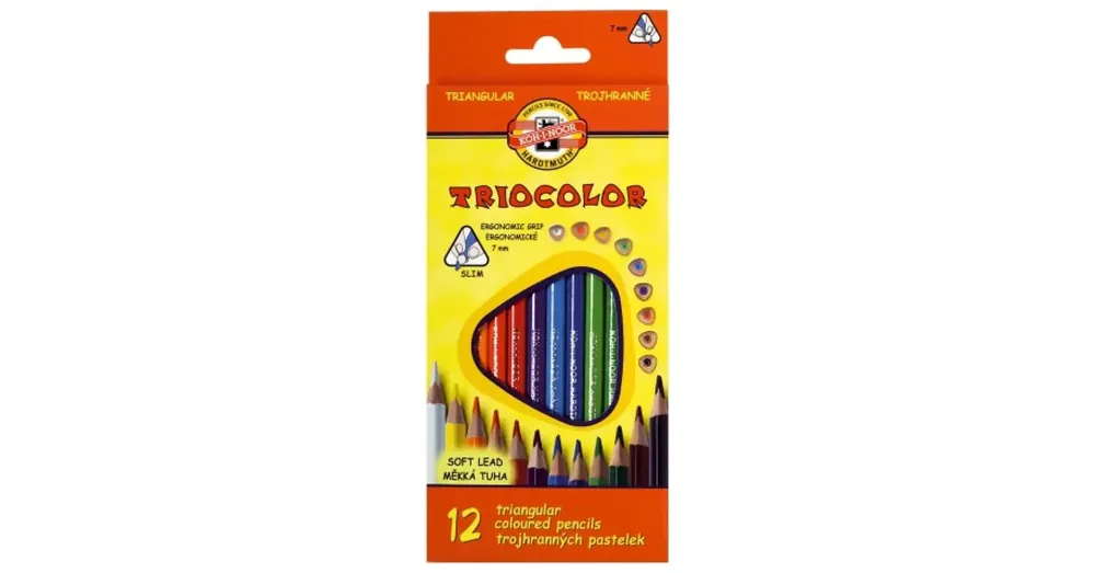 ICO Koh-I-Noor Tricolor háromszögletű színes ceruza szett 12 db-os Újdonság
