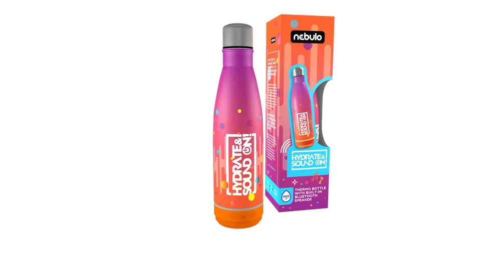 Nebulo Thermo Kulacs 460ml beépített BLUETOOTH hangszóróval rózsa-narancs színben Biztonságos fizetés