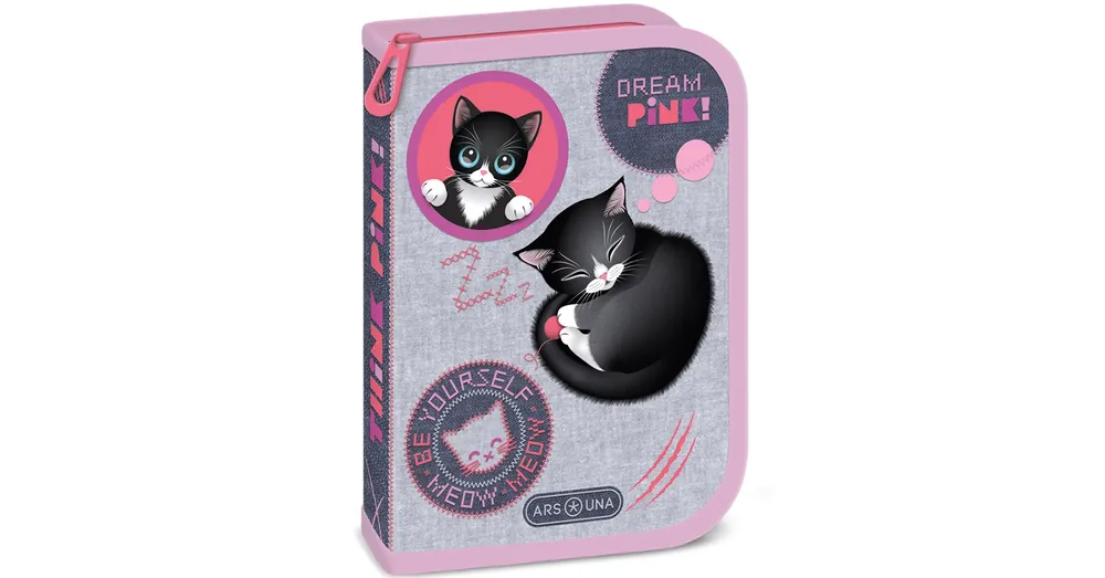 Outlet Ars Una Think Pink cicás kihajtható töltött tolltartó 12,8×19,3×3,6 cm
