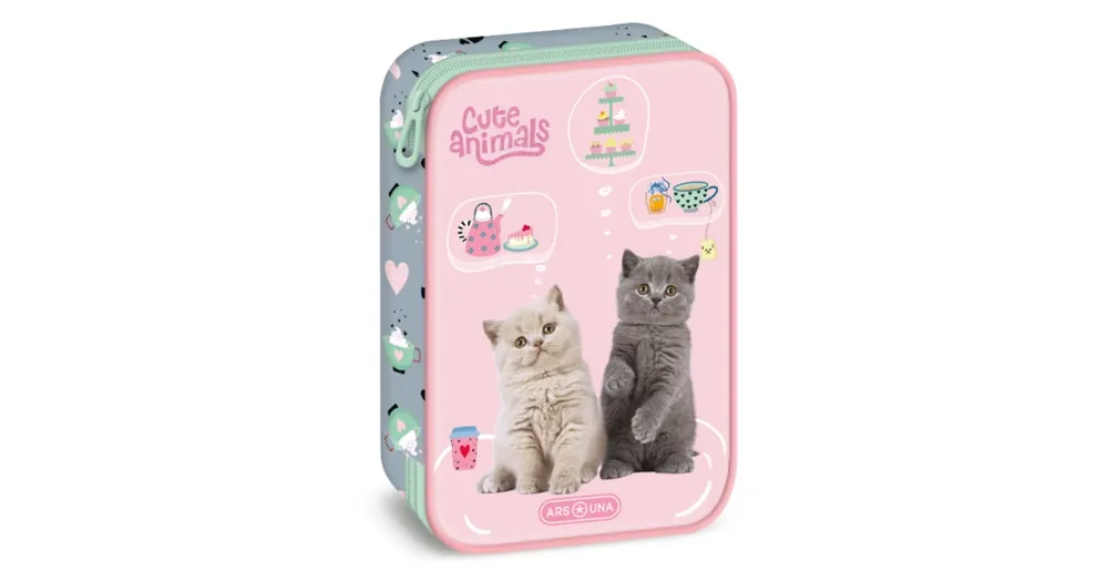 Biztonságos fizetés Ars Una Cute Animals - Tea Party cicás emeletes tolltartó