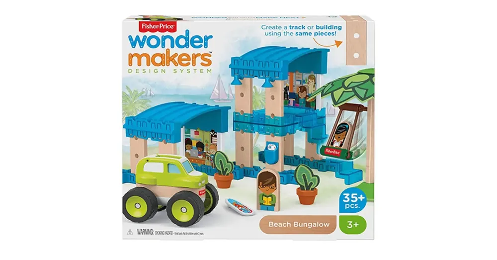 Fisher-Price Wonder Makers tengerparti bungaló építő készlet 35 db-os – Mattel Gyors szállítás