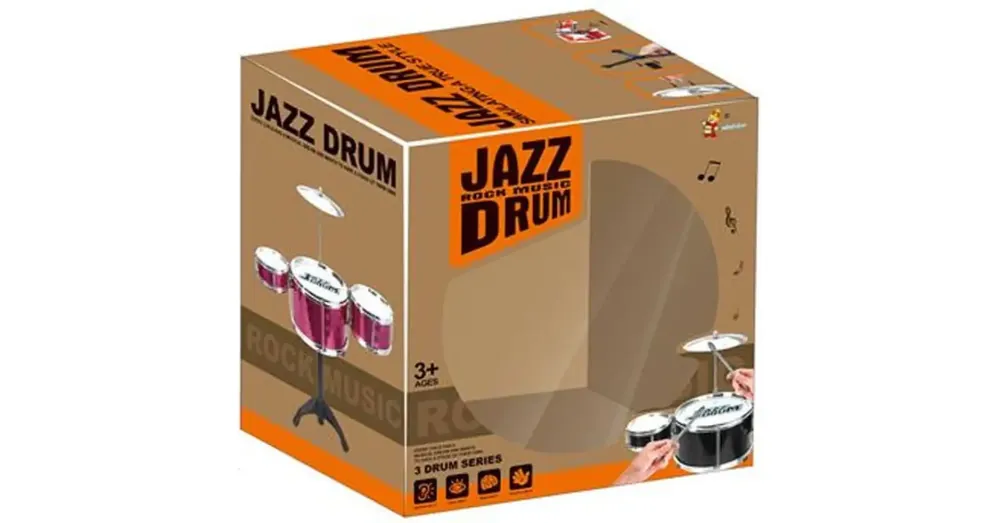 Legkelendőbb Jazz Drum állványos 4 részes fekete dob játékszett