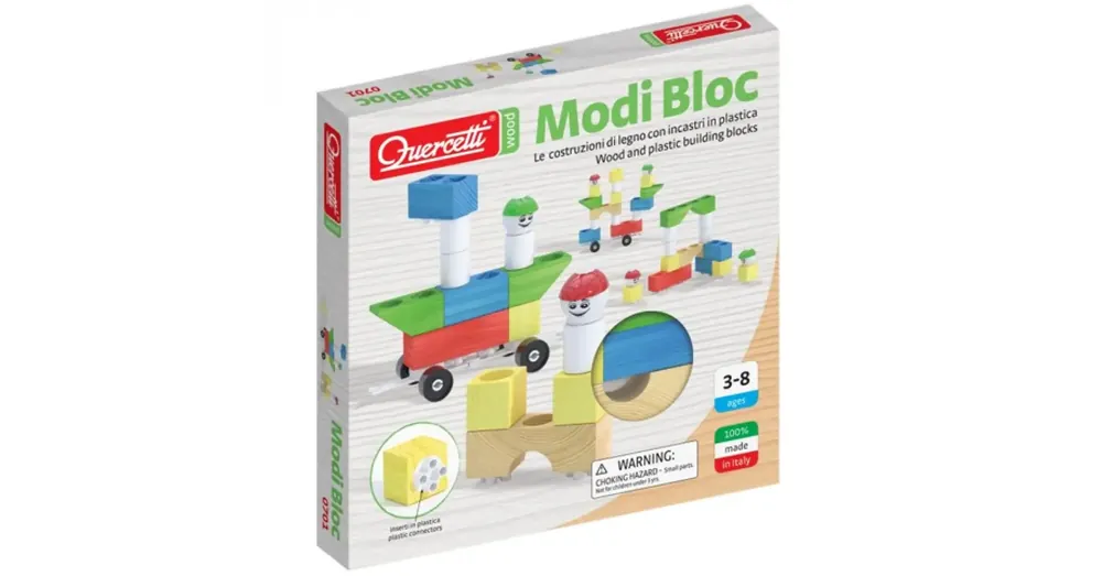 Quercetti Modi Bloc Basic fa és műanyag építőjáték 18 db-os Olcsó