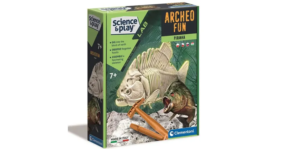 Science Play Piranha fluoreszkáló régészeti készlet – Clementoni Végkiárusítás
