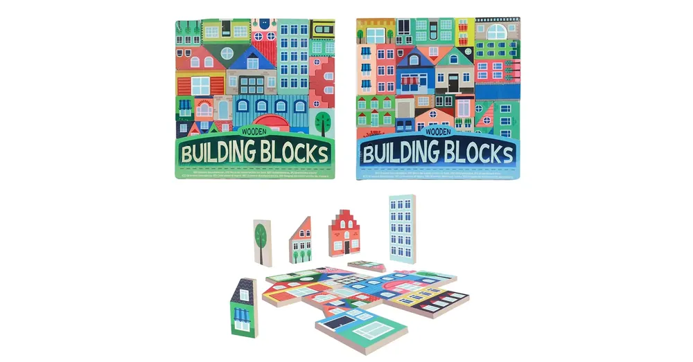 Végkiárusítás Building Blocks Város – Fa építőkocka szett