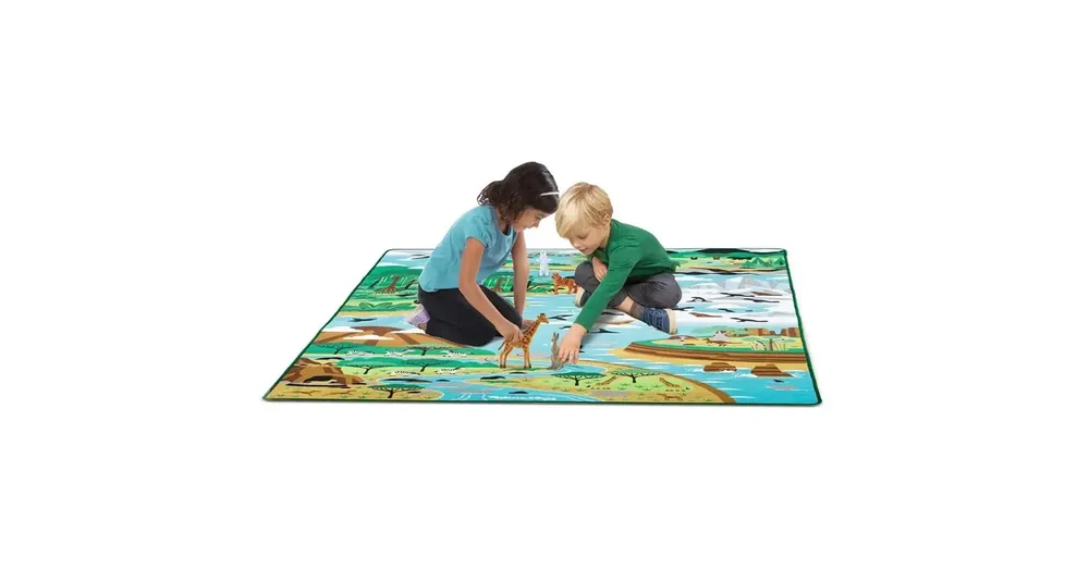 Biztonságos vásárlás Állatok Élőhelye játszószőnyeg állatfigurákkal 200×150 cm – Melissa Doug