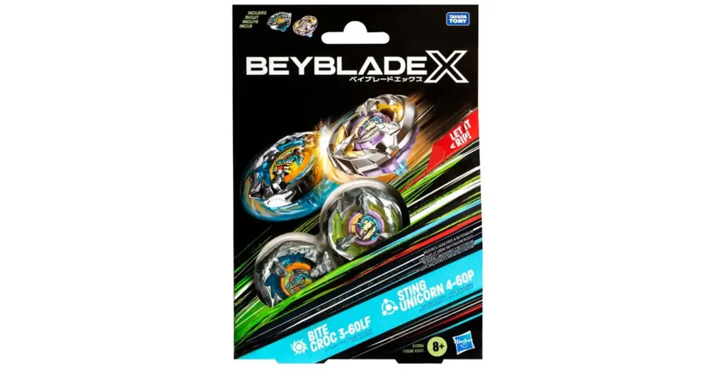 Vedd meg most Beyblade X Duall Pack Bite Crock 3–60LF vs- Sting Unicorn 4–60P pörgettyű szett – Hasbro