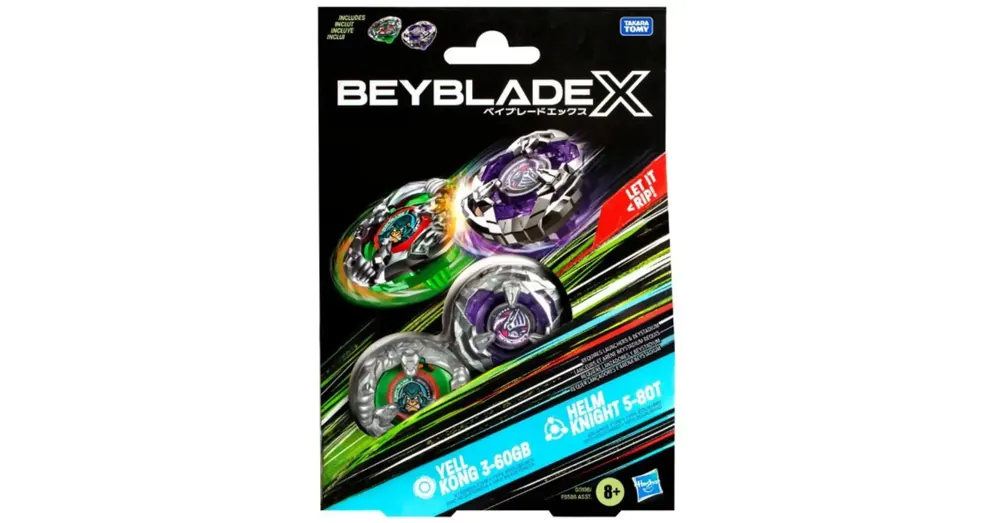 Bestseller Beyblade X Duall Pack Yell Kong 3–60GB vs. Helm Knight 5–80T pörgettyű szett – Hasbro