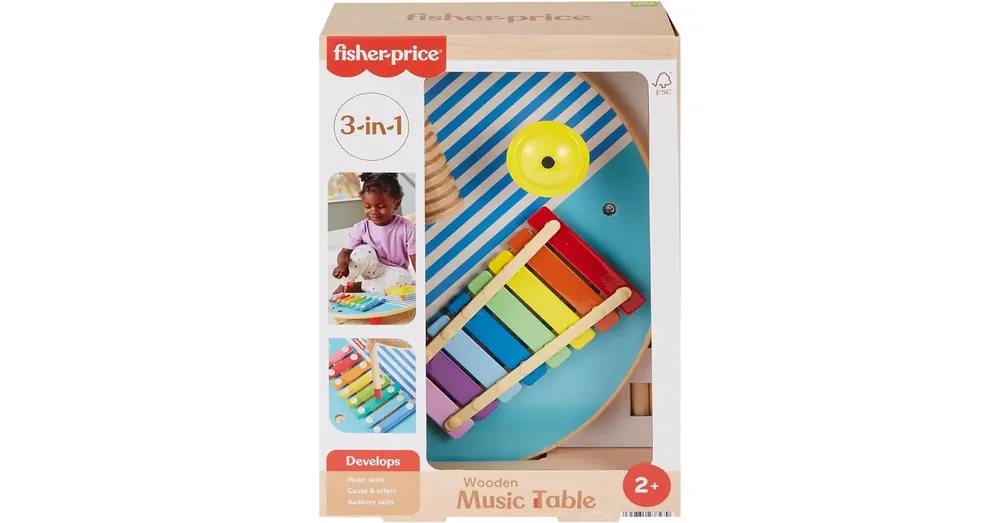 Fisher-Price Wood Fa xilofonos zeneasztalka – Mattel Újdonság