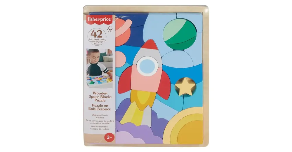 Bestseller Fisher Price Wood fa űrhajós kirakó – Mattel