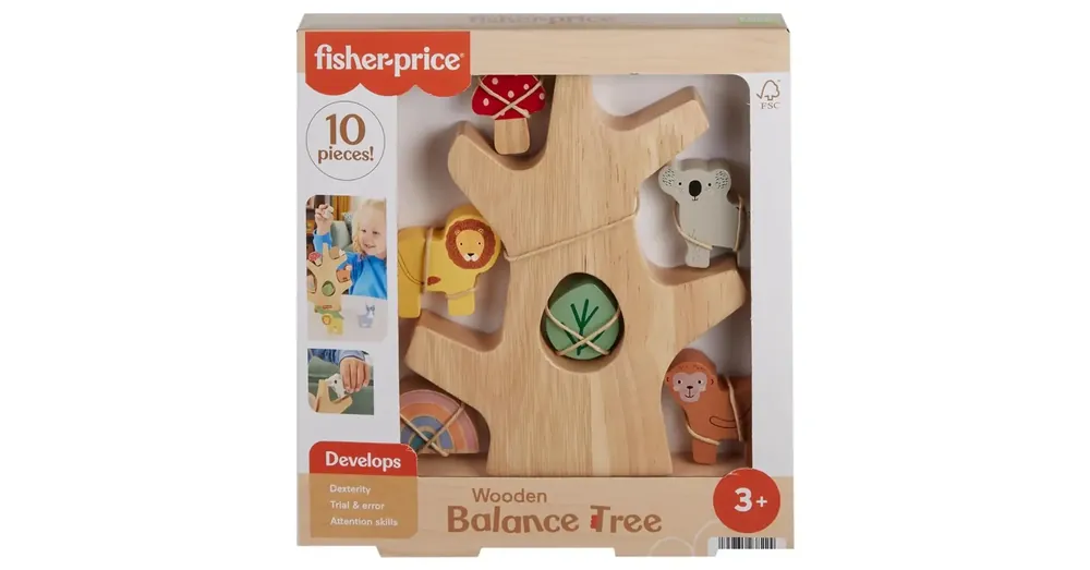 Fisher Price Wood fa egyensúlyozó erdőcske – Mattel Korlátozott ajánlat