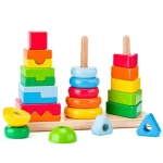 Bestseller Montessori fa toronyépítő játékszett – Woodyland