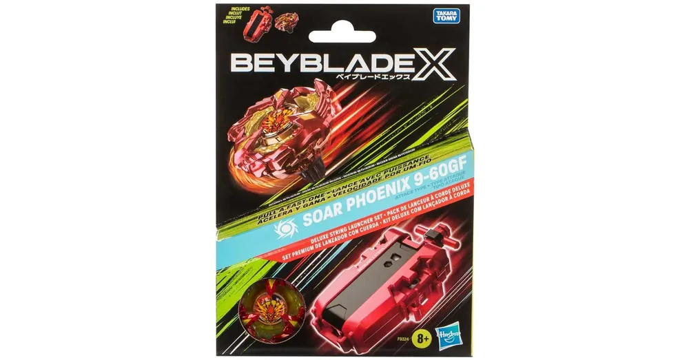 Kedvezményes ár Beyblade X Deluxe Launcher Top kilövő és Soar Phoenix 9–60GF szett – Hasbro