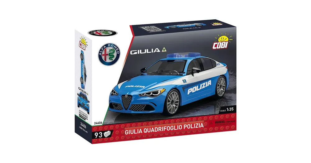 Olcsó COBI Alfa Romeo Giulia Quadrifoglio rendőrautó építőjáték (24606)