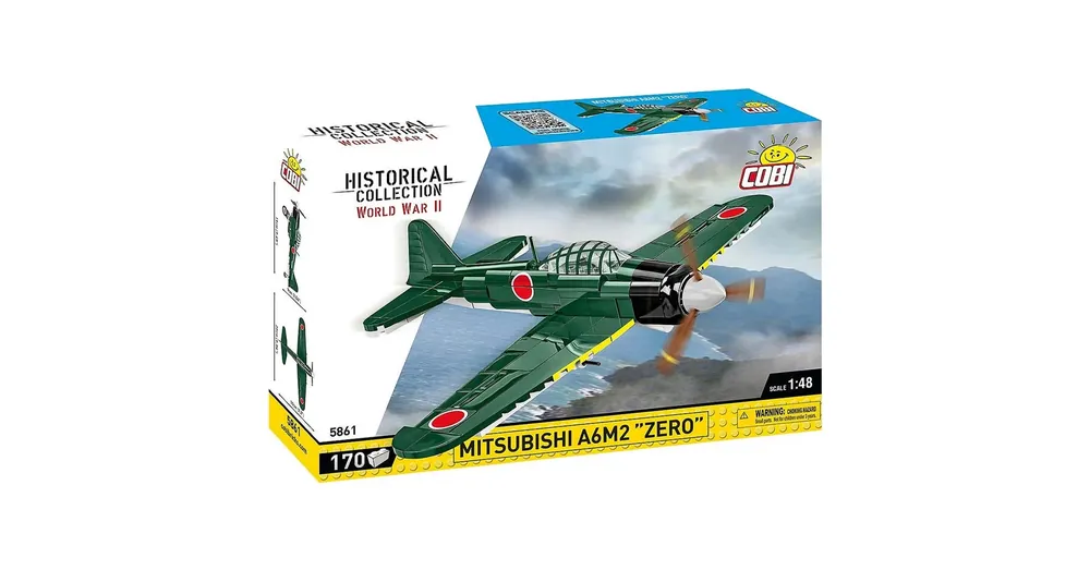 Akciós ár COBI Mitsubishi A6M2 „Zero” vadászrepülőgép építőjáték (5861)
