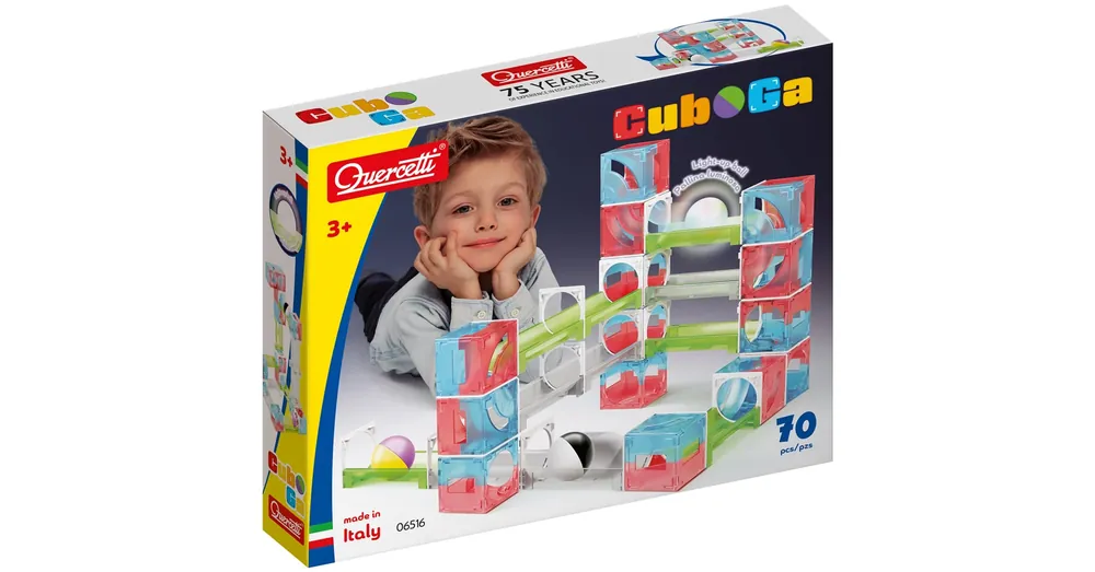 Azonnali szállítás Quercetti Cuboga 70 db-os golyópálya építőszett
