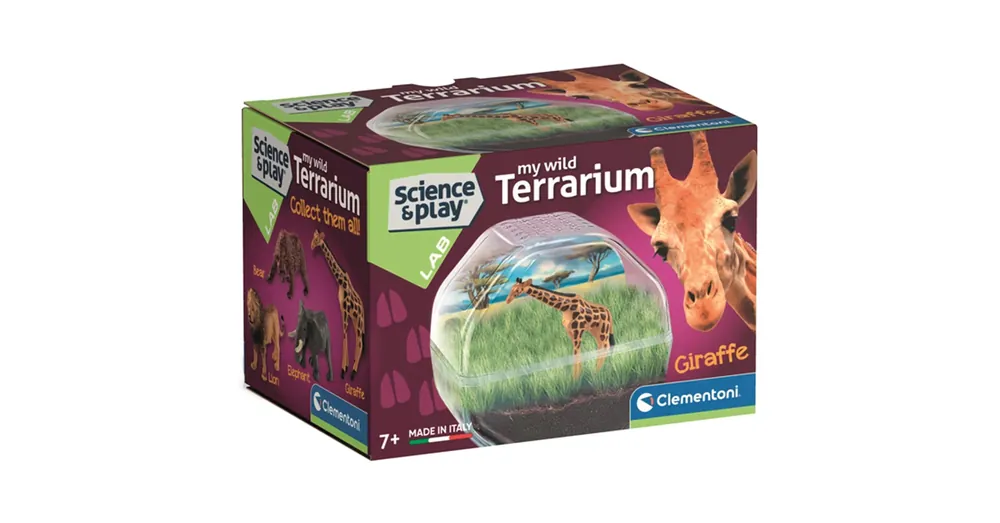 Science Play Mini terrárium zsiráf figurával – Clementoni Prémium