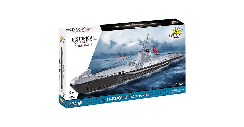 COBI WW II U-Boot U-52 (Type VIIB) hajó építőjáték (4852) Azonnal elérhető