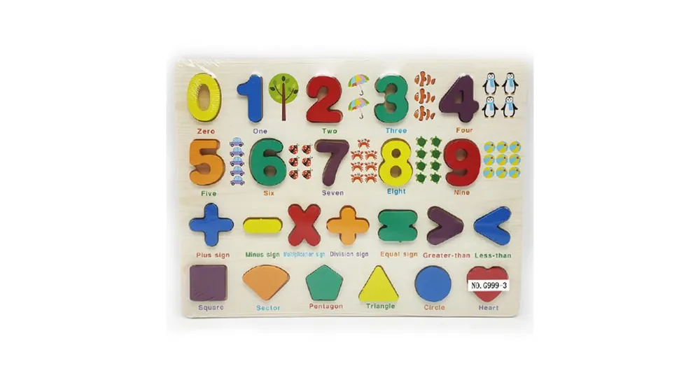 Exkluzív ajánlat Számok és formák fa formaillesztő puzzle