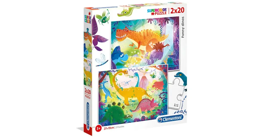 Vicces dinók Supercolor 2 az 1-ben puzzle 2×60 db-os – Clementoni Kedvezményes ár