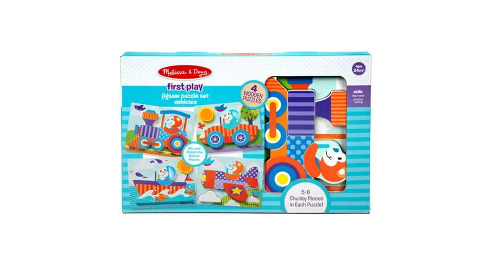 Járművek fa óriás puzzle – Melissa Doug Expressz kézbesítés