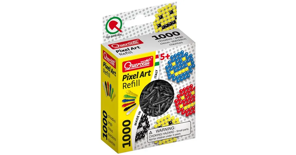 Exkluzív ajánlat Quercetti Pixel Art fekete színű 4 mm-es pötyi utántöltő 1000 db-os