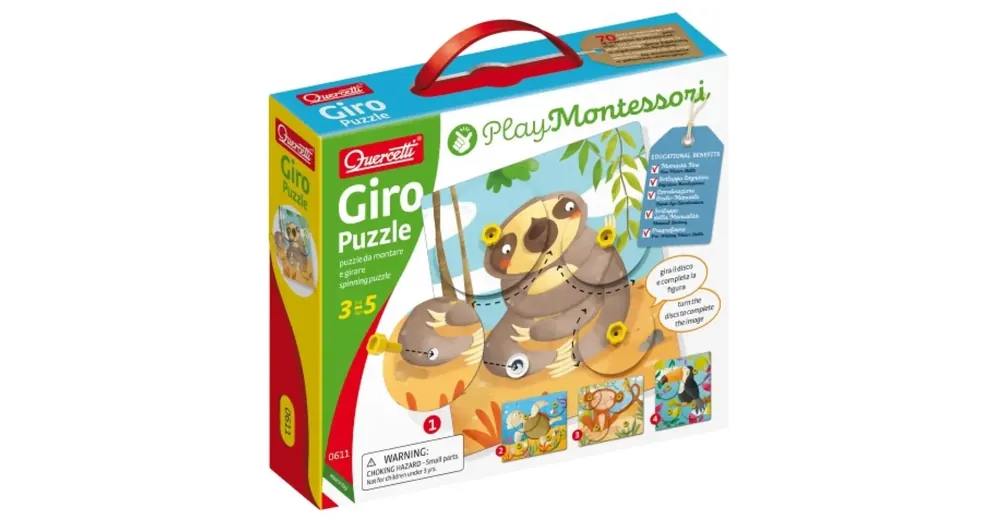 Quercetti Montessori Giro 4 db-os állatos puzzle szett Gyors szállítás
