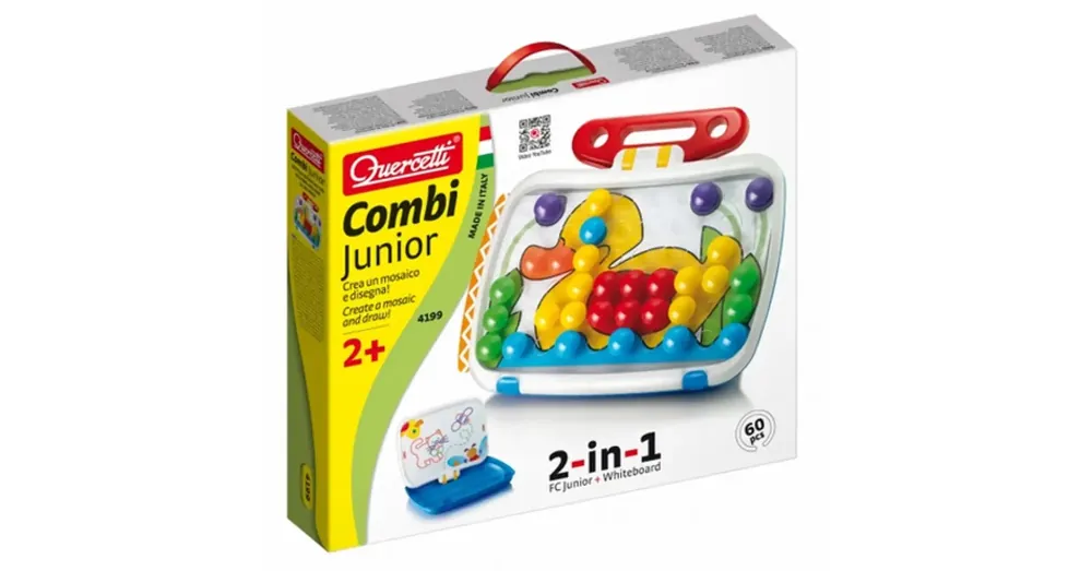 Olcsó Quercetti 2 az 1-ben Junior pötyi készlet rajztáblával