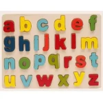 Színes fa formaillesztő puzzle ABC kisbetűkkel 26 db-os készlet Azonnal elérhető