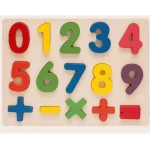 Színes fa formaillesztő puzzle számokkal 15 db-os készlet Gyors kiszállítás