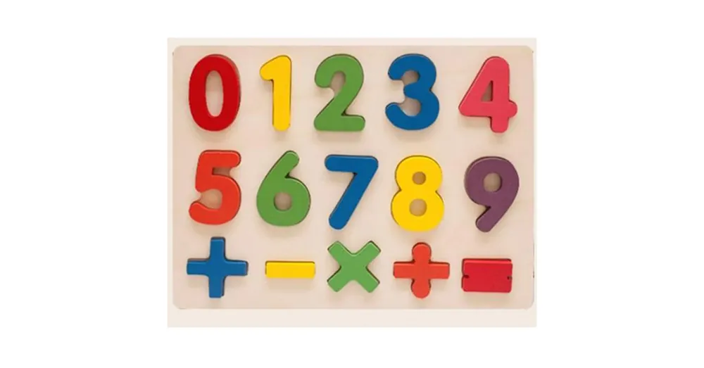 Színes fa formaillesztő puzzle számokkal 15 db-os készlet Gyors kiszállítás