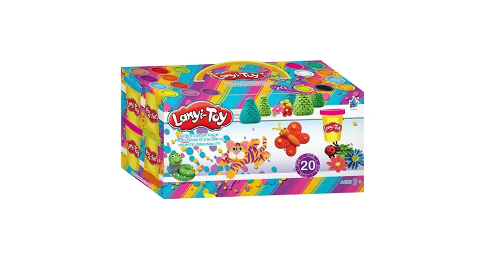 Olcsó Lanyi-Toy 20 db-os gyurmakészlet formázó szerszámokkal