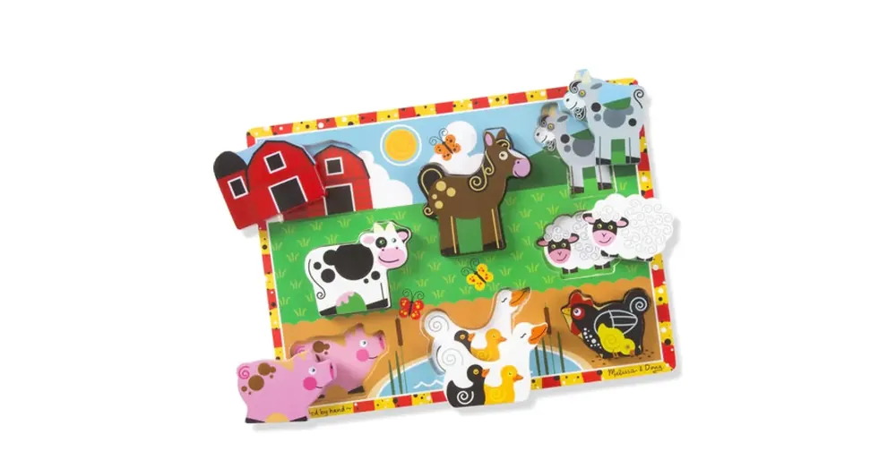 Farm állatos vastag fa formapuzzle 8 elemmel – Melissa Doug Biztonságos fizetés