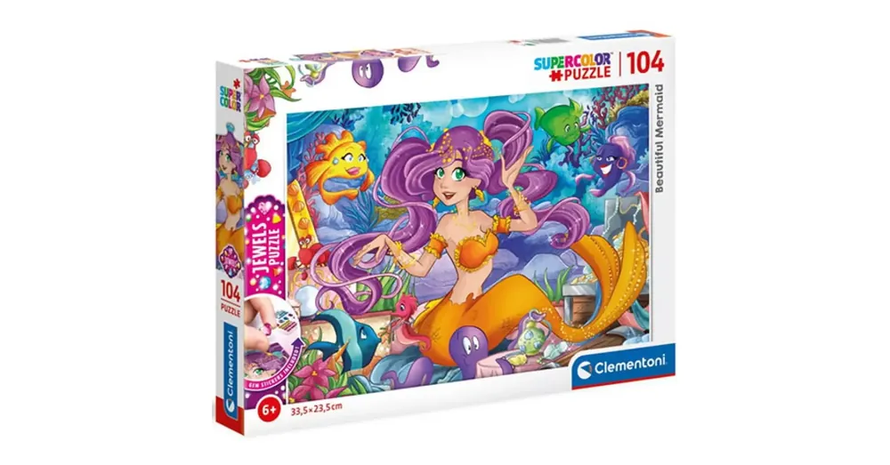 Gyönyörű Sellő Supercolor ékszer-puzzle 104 db-os – Clementoni Biztonságos vásárlás