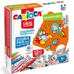 Kalandok színezhető kétoldalú puzzle 12 db filctollal – Carioca Expressz kézbesítés