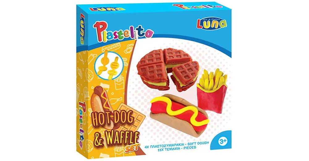 Plastelito Hot-Dog és Gofri gyurmaszett formákkal Újdonság